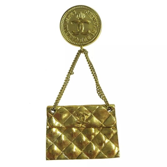 Chanel Bag Brooch Pin Gold 28 64509 - Picture 1 of 8
